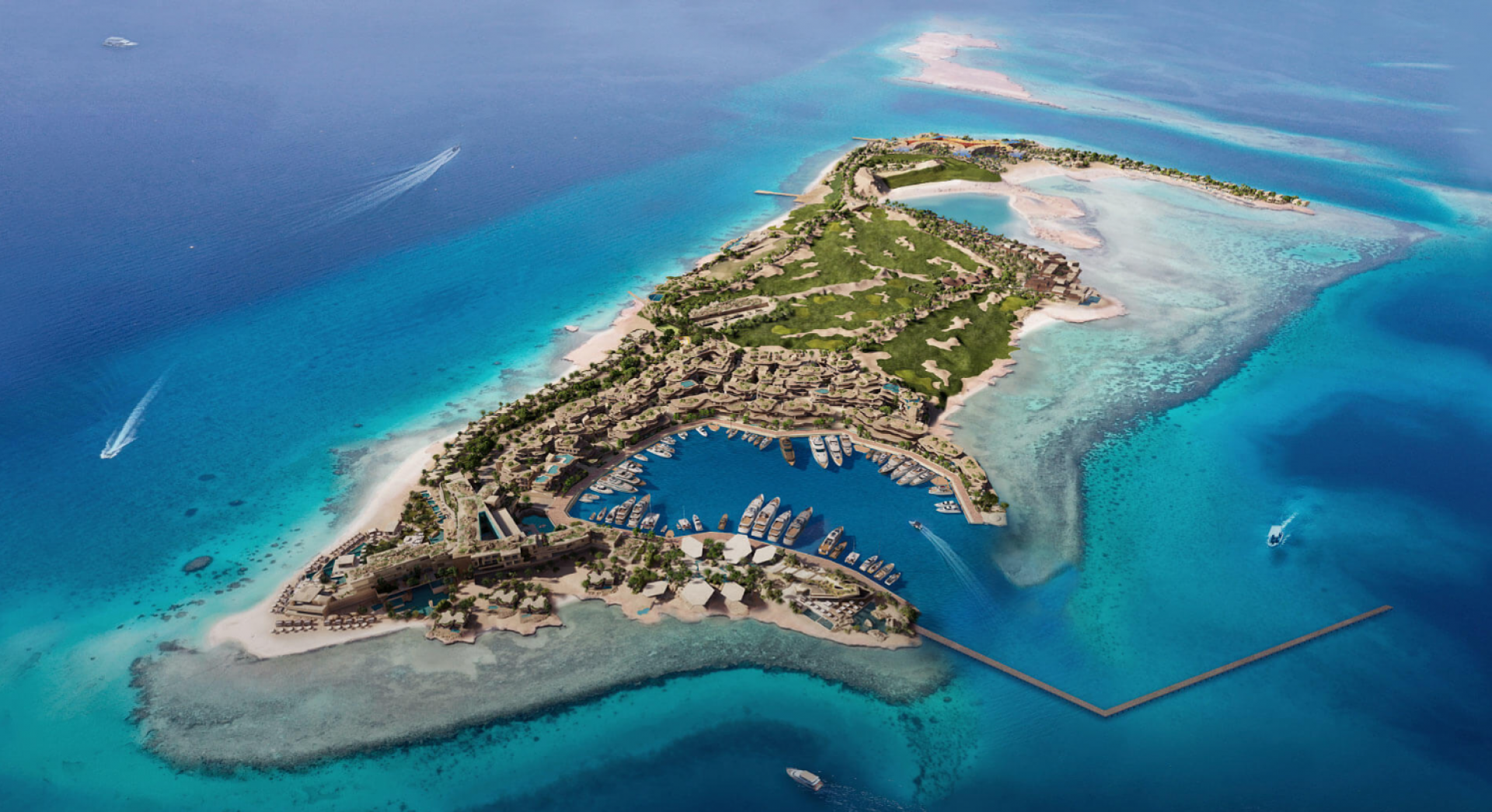 إنشاء 57 فيلا (نيوم، جزيرة سندالة)